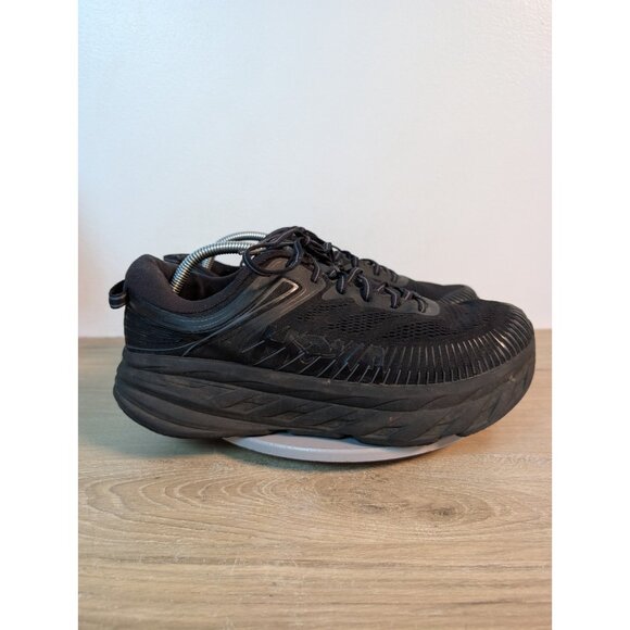 Hoka One One M Bondi 7 Mens Sz 11 4E Sneakers Black Mesh Rocker 1110518 BBLC - Picture 4 of 11